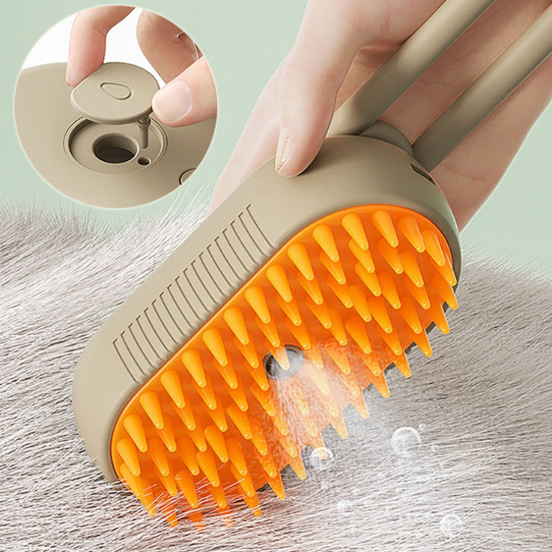 3-in-1 Electric Pet Grooming Brush with Steam and Spray for Cats and Dogs - Hair Removal and Massage Comb