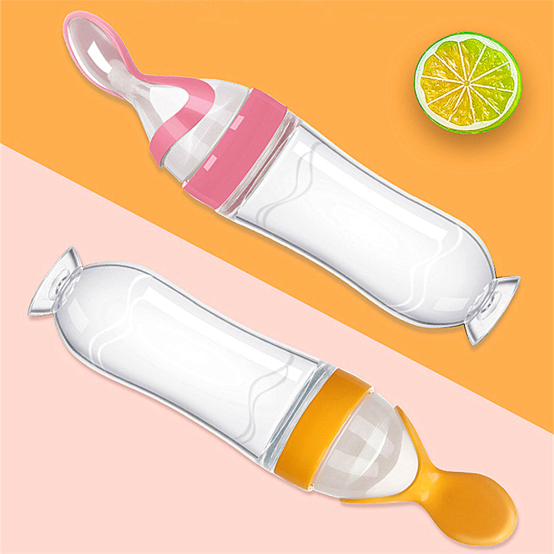 Baby Silicone Squeeze Feeding Spoon